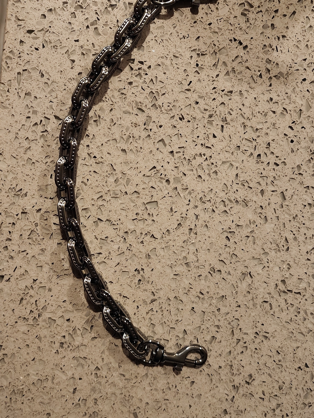 Coach Style Chunky Pewter Purse Link Chain